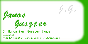 janos guszter business card